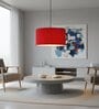18-Inch Red Fabric Drum Pendant Light