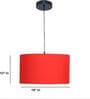 18-Inch Red Fabric Drum Pendant Light, Modern Hanging Ceiling Lamp