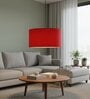 18-Inch Red Fabric Drum Pendant Light