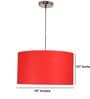 18-Inch Red Fabric Drum Pendant Light