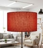 18-Inch Red Jute Fabric Drum Lampshade