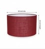 18-Inch Red Jute Fabric Drum Lampshade