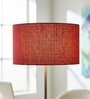 18-Inch Red Jute Fabric Drum Lampshade