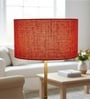 18-Inch Red Jute Fabric Drum Lampshade