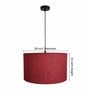 18-Inch Red Jute Fabric Drum Pendant Light, Modern Hanging Ceiling Lamp