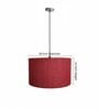 18-Inch Red Jute Fabric Drum Pendant Light