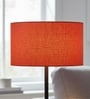 18-Inch Red Texture Fabric Drum Lampshade