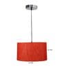 18-Inch Red Texture Fabric Drum Pendant Light
