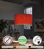 18-Inch Red Texture Fabric Drum Pendant Light