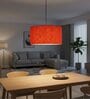 18-Inch Red Texture Fabric Drum Pendant Light