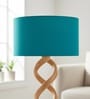 18-Inch Teal Fabric Drum Lampshade