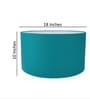 18-Inch Teal Fabric Drum Lampshade