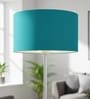 18-Inch Teal Fabric Drum Lampshade