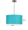 18-Inch Teal Fabric Drum Pendant Light