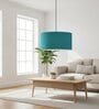 18-Inch Teal Fabric Drum Pendant Light