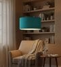 18-Inch Teal Fabric Drum Pendant Light, Modern Hanging Ceiling Lamp