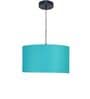 18-Inch Teal Fabric Drum Pendant Light, Modern Hanging Ceiling Lamp