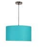 18-Inch Teal Fabric Drum Pendant Light