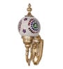 18-Inch Traditional Outdoor Wall Sconce | Star Pattern Multicolor Mosaic on Cast Aluminium