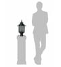 18-Inch Victorian Hexagonal Mesh Gate Light | Black Aluminum & Steel Outdoor Post Light