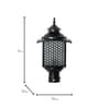 18-Inch Victorian Hexagonal Mesh Gate Light | Black Aluminum & Steel Outdoor Post Light