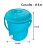 18 Ltrs Blue Plastic Bucket