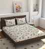 180 TC Microfiber Floral  Single  Bedsheet with 1 Pillow Cover (Maroon, 155x228 CM)