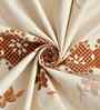 180 TC Microfiber Floral  Single  Bedsheet with 1 Pillow Cover (Orange, 155x228 CM)