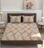 180 TC Microfiber Floral  Single  Bedsheet with 1 Pillow Cover (Peach, 155x228 CM)