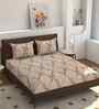 180 TC Microfiber Floral  Single  Bedsheet with 1 Pillow Cover (Peach, 155x228 CM)