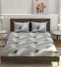 180 TC Microfiber Geometric Single  Bedsheet with 1 Pillow Cover (Blue, 155x228 CM)