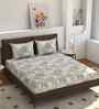 180 TC Microfiber Geometric Single  Bedsheet with 1 Pillow Cover (Tan, 155x228 CM)