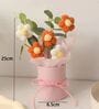 Yellow And Orange Artificial Crochet Flowers Bouquet With Pot