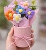 Multicolor Artificial Crochet Flowers Bouquet With Pot