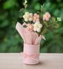 Yellow And Pink Artificial Crochet Flowers Bouquet With Pot