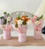 Assorted Artificial Crochet Flowers Bouquet With Pot