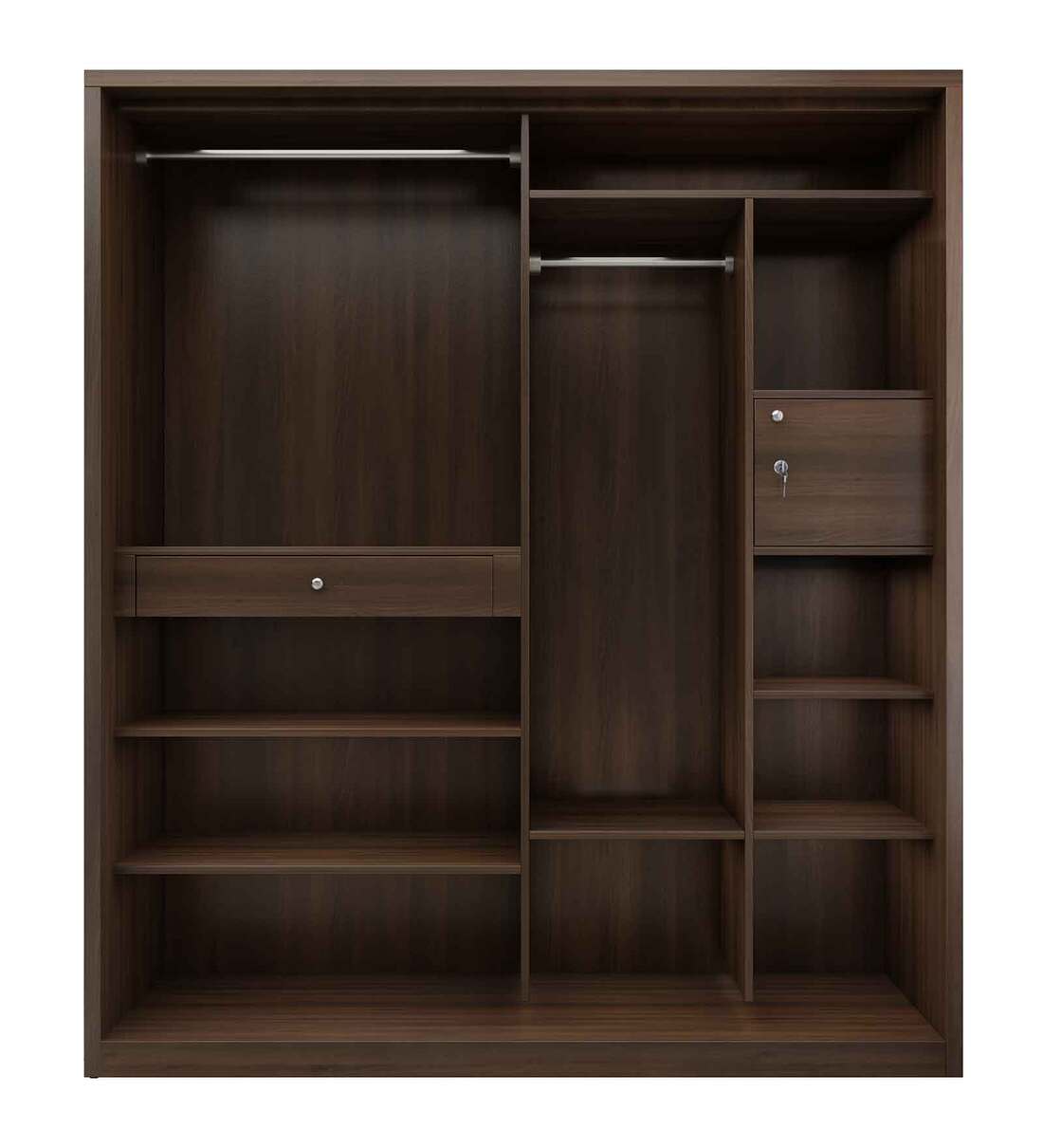 Buy Sury Sliding Wardrobe in Dark Acazia & Black Finish by Crystal