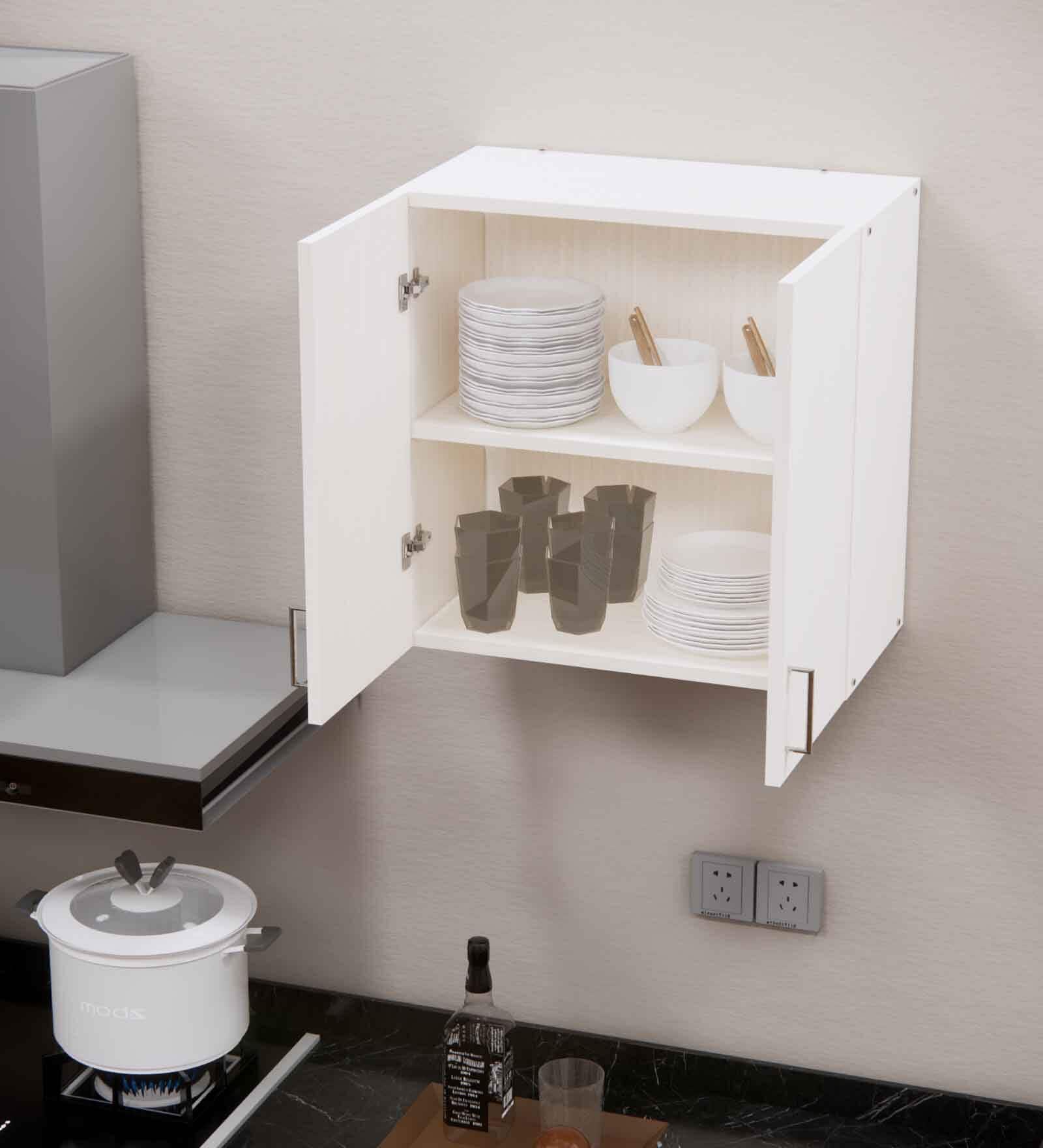 2 Doors Modular Wall Mounted Kitchen Cabinet with Adjustable Shelf in Highland Pine Finish