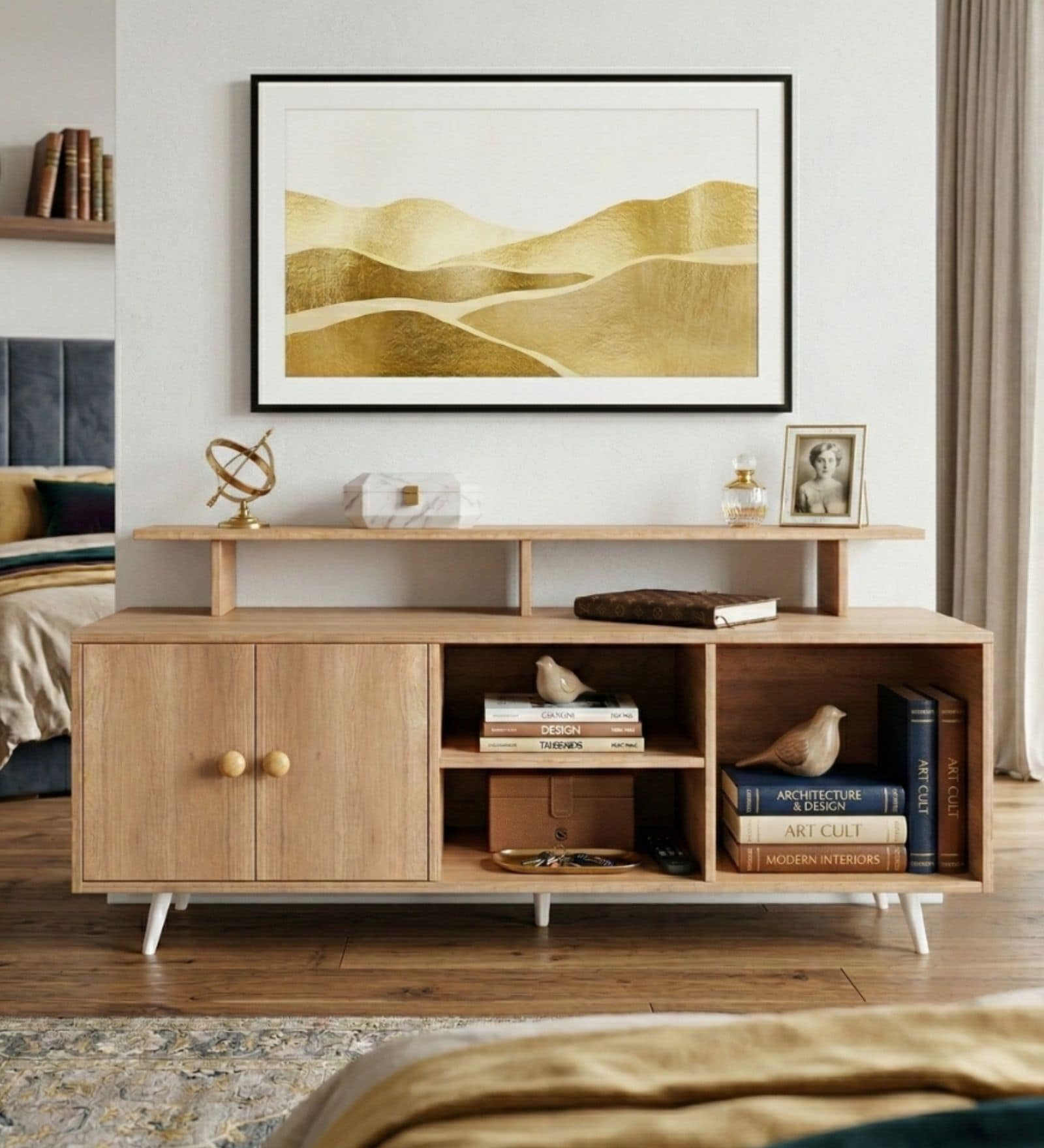 2 Tier Side Table In Columbian walnut Finish