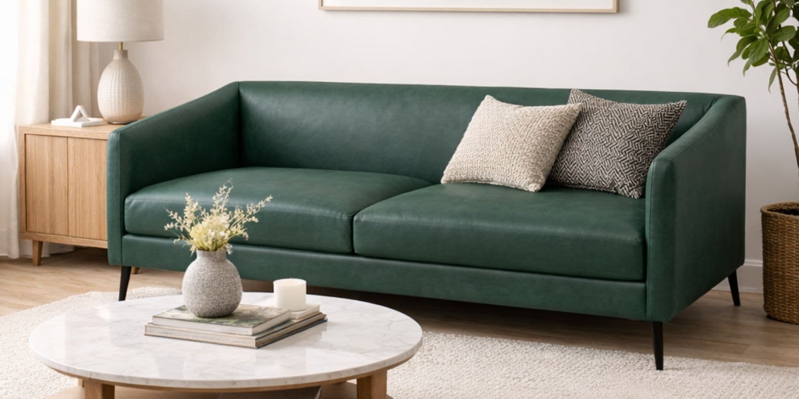 2 Seater Sofa In Green Colour