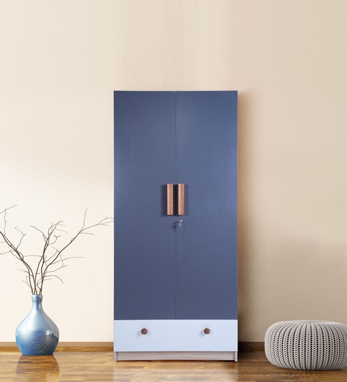 Lucena 2 Door Wardrobe in Grey & Light Finish