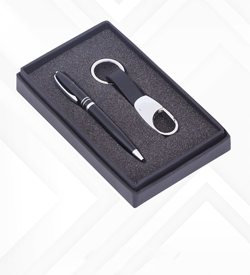 2 in 1 Black Keychain and Pen Combo Gift Set-image-8