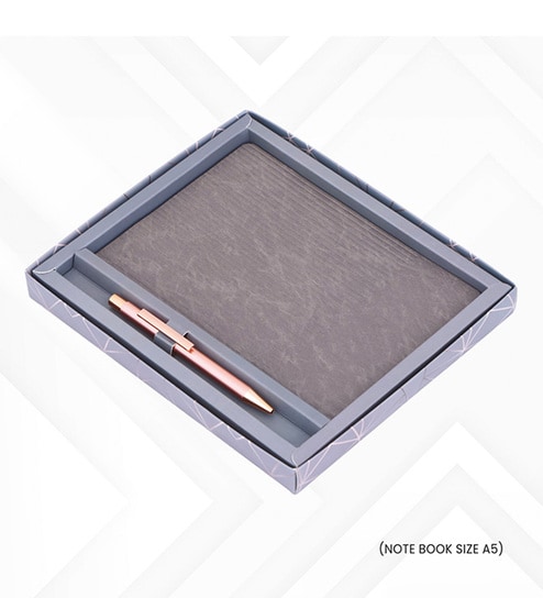 2 in 1 Grey Notebook and  Pen Combo Gift Set