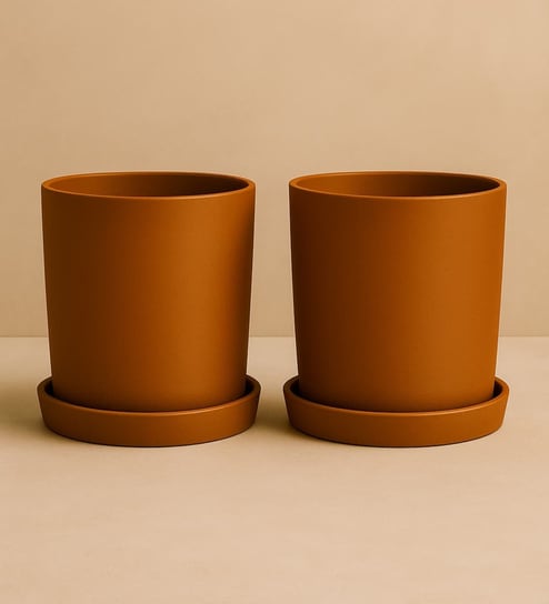 2 Pcs Red Terracotta 4 Inchs Planters