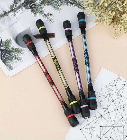 2 Pcs Spinning Fidget Rolling Finger Rotating Pens Assorted