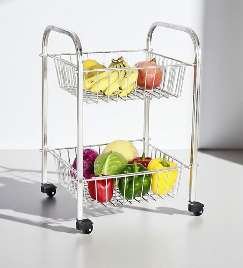 2 Tier Stainless Steel Kitchen Trolley By Amol