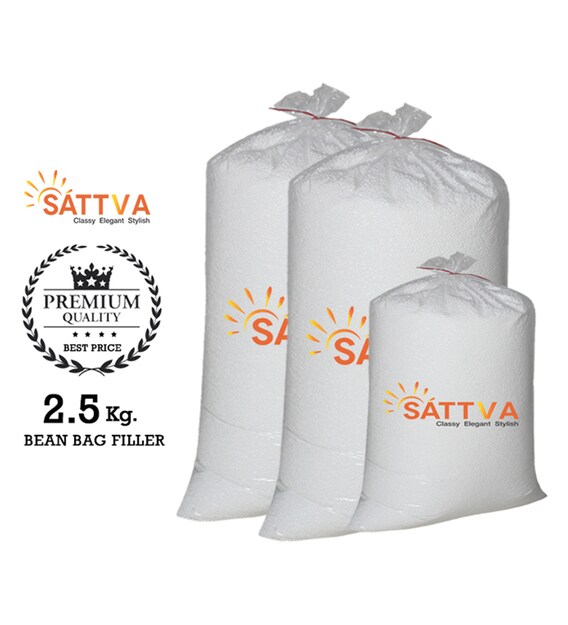 Buy 2.5 Kg Bean Bag Refill in White Colour by Sattva Online Bean Bag
