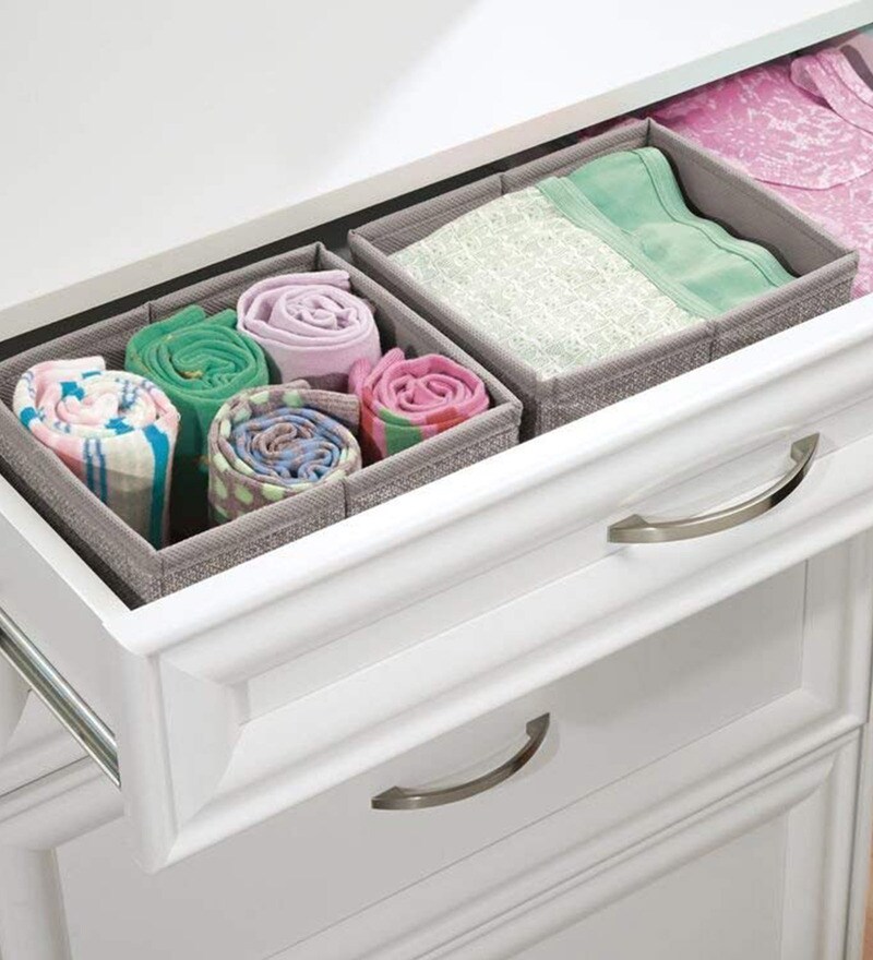 Buy 2 Compartments Polypropylene Drawer Organisers Set Of 2 By