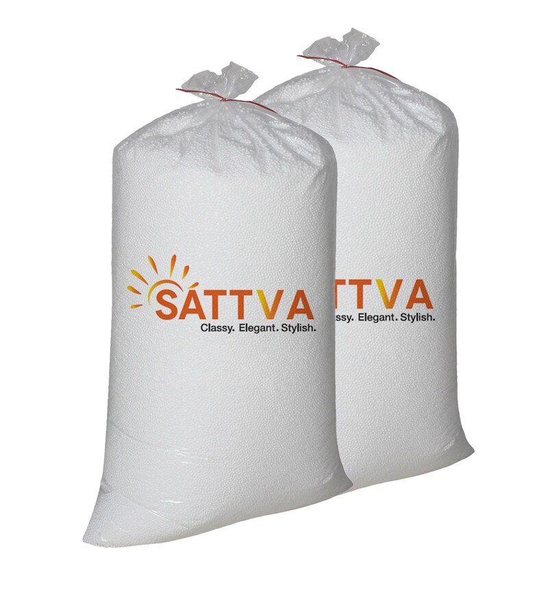 Buy 2 Kg Beans Bag Refills in White Colour by Sattva Online Bean Bag