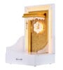 The Mandir Store Devika Glossy White Wooden LED Mandir With Storage